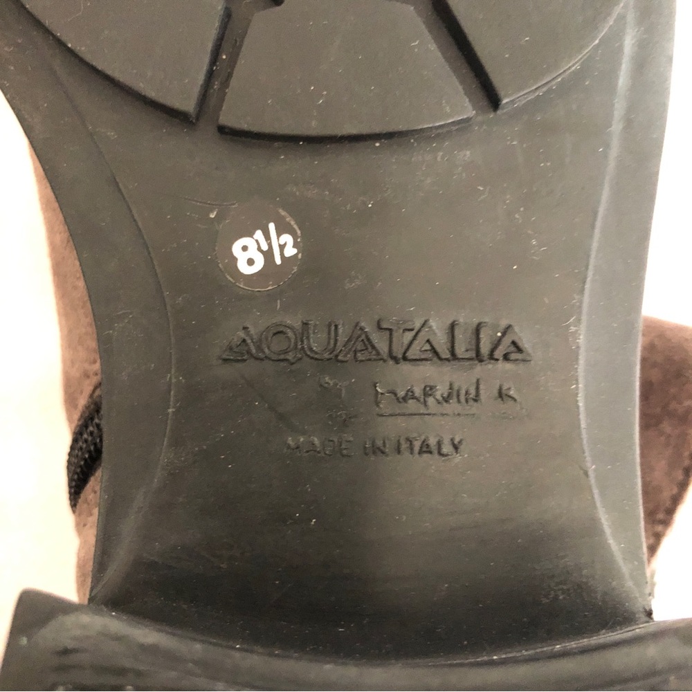Aguatalia Moto Chunky Bootie Buckle Suede Grey/Taupe Lug Sole Zip-Up NWOT 8.5 - Picture 9 of 12